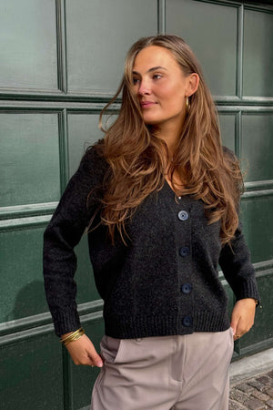 Megztas megztinis - tamsiai pilka melange