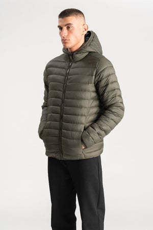 Hooded Light Puffer Jacket - Olive