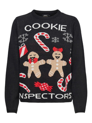 Džiaugsmo kalėdinis megztas - juodas