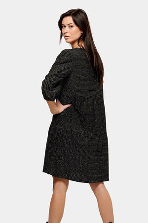 Suknelė su „Mica“ juostelėmis - juoda