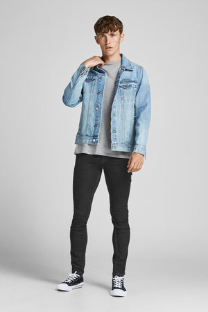 Liam originalūs džinsai 105 - juodas džinsinis audinys