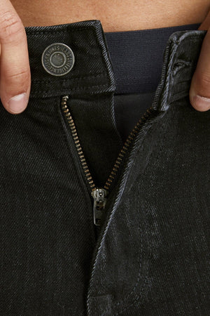 Liam originalūs džinsai 105 - juodas džinsinis audinys