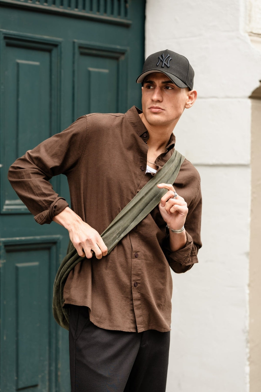 Lininiai marškiniai - kava