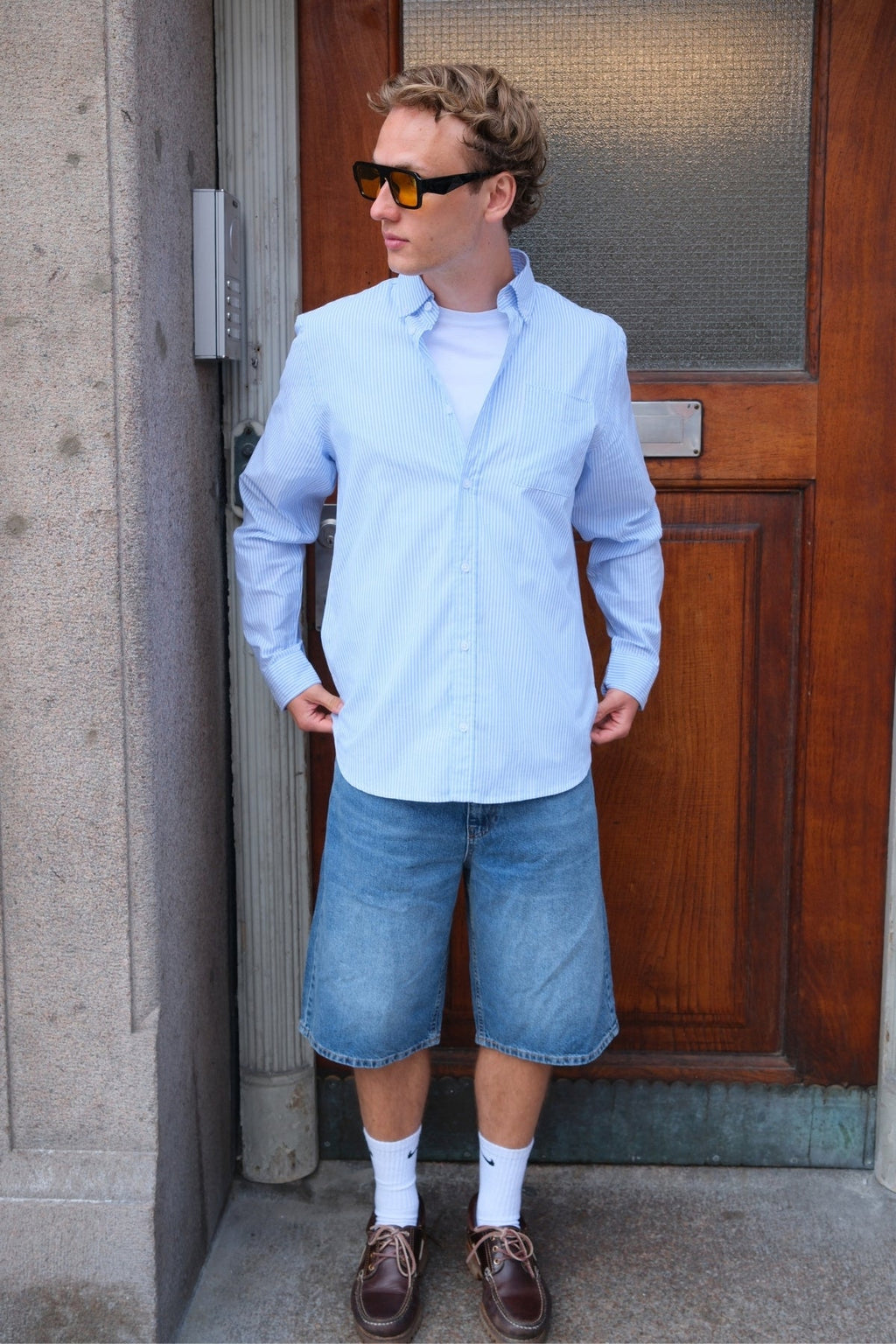 Džinsinis Shorts Laisvas - mėlyna