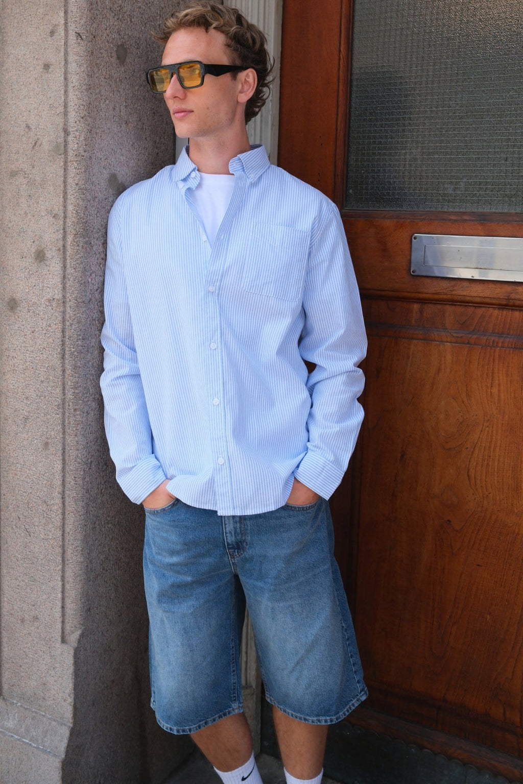 Džinsinis Shorts Laisvas - mėlyna