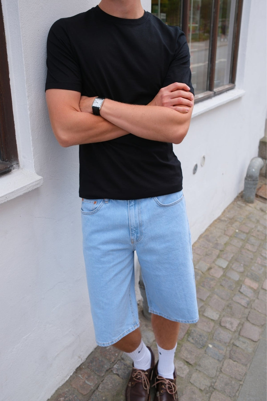 Džinsinis Shorts Laisva - šviesiai mėlyna