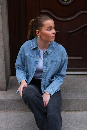 Jamie denim shacket - šviesiai mėlynas džinsinis audinys