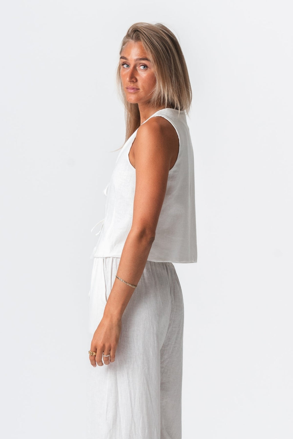 Lininė liemenė - balta