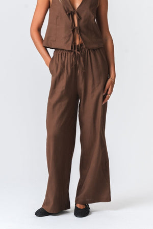 Linen Pants - Brown