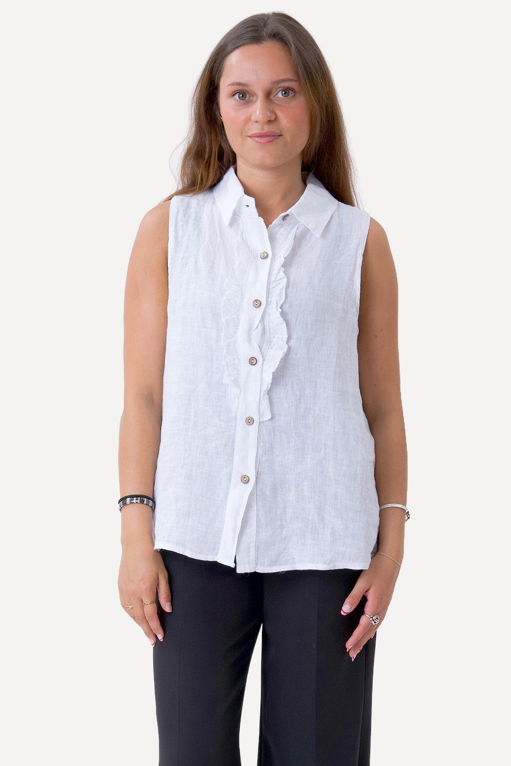Mio Linen Top - White