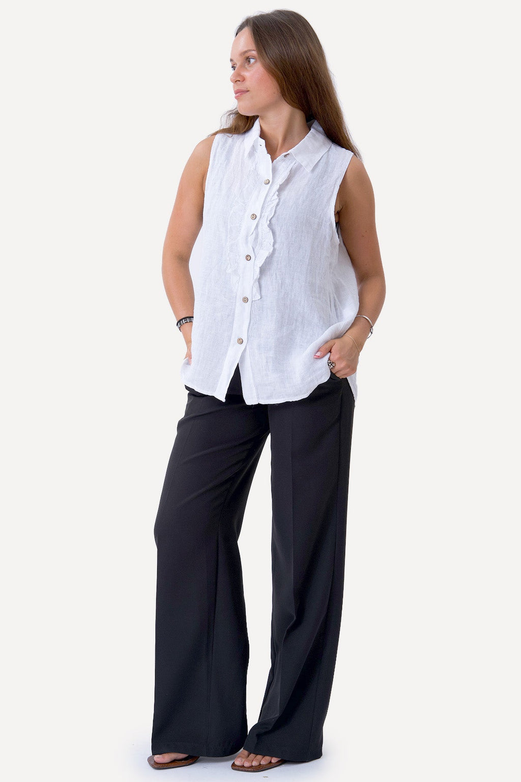 Mio Linen Top - White