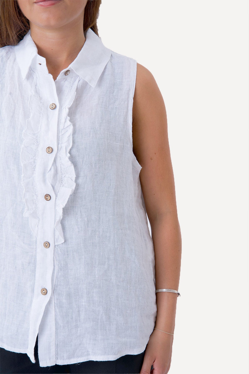 Mio Linen Top - White