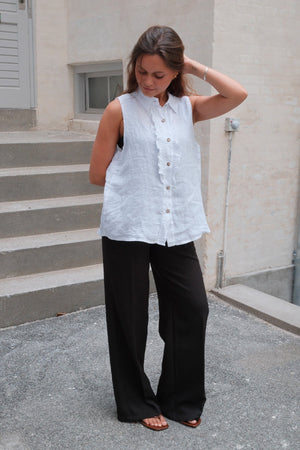 Mio Linen Top - White