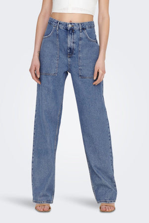 Kirsi Wide Jeans - Medium Blue Denim
