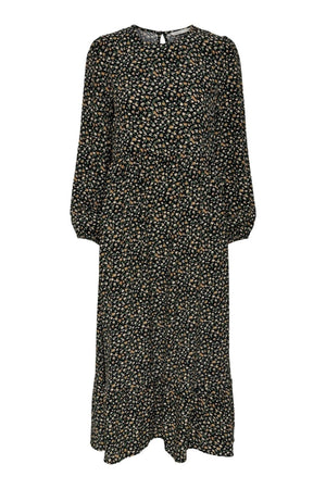 Amalie Midi suknelė - juoda / oranžinė