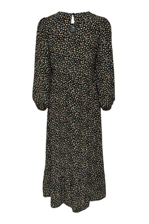 Amalie Midi suknelė - juoda / oranžinė