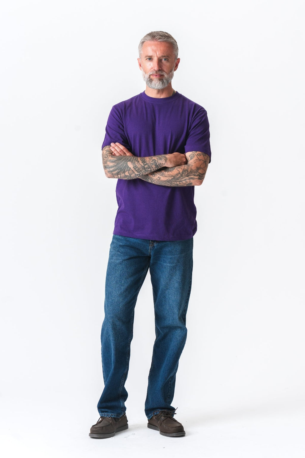 Negabaritiniai marškinėliai - violetinė