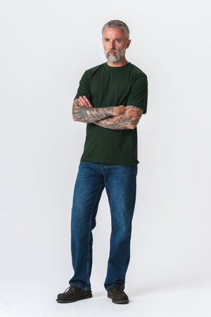 Negabaritiniai marškinėliai - tamsiai žalia