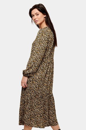 Draugų gėlių suknelė - juoda žydra