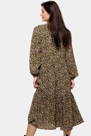 Draugų gėlių suknelė - juoda žydra