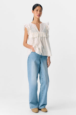 „Cillie Frill Top“ - „Cloud Dancer“