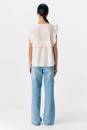 „Cillie Frill Top“ - „Cloud Dancer“