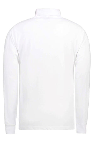 Roll collar sweater - White