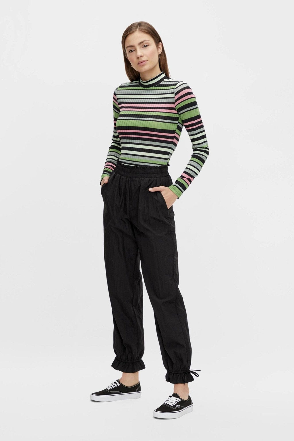 Silena aukšto juosmens Pants - juoda