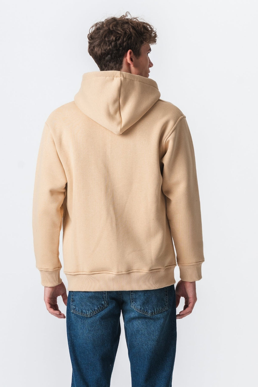 Relaxed Zip Hoodie - Beige