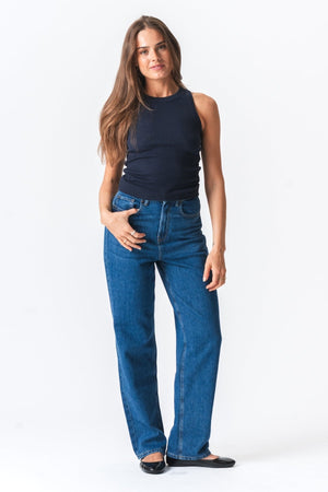 Briaunotas viršus - mėlyna