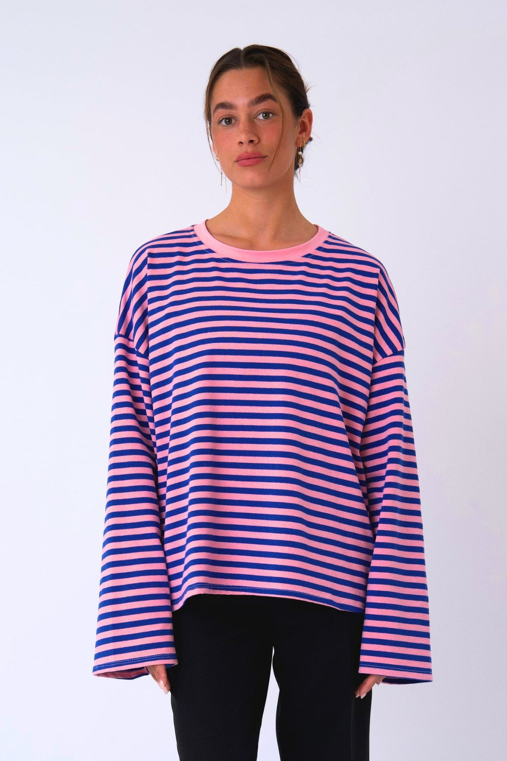 Cleo Blouse - Blue/Pink