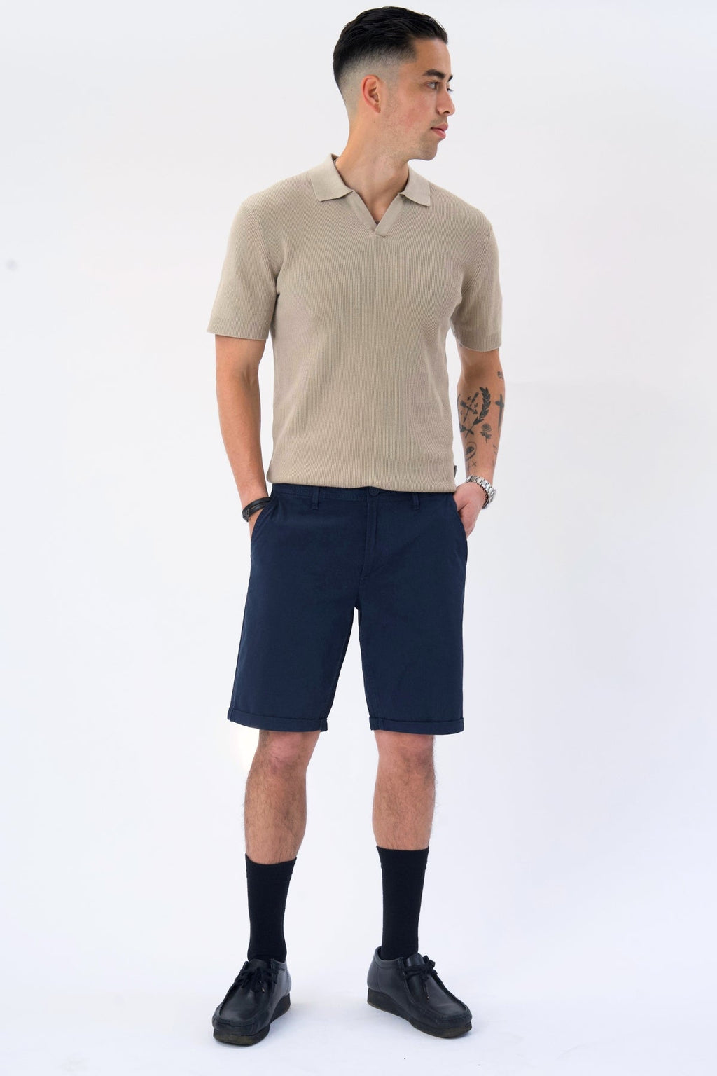 Garry Knit Polo – smėlio