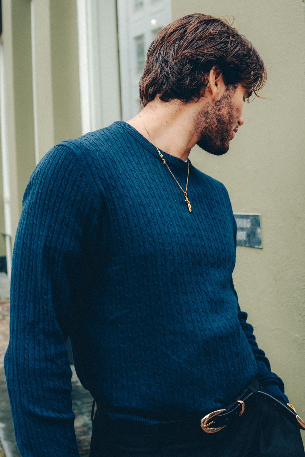 Pullover Cable Knit - Navy