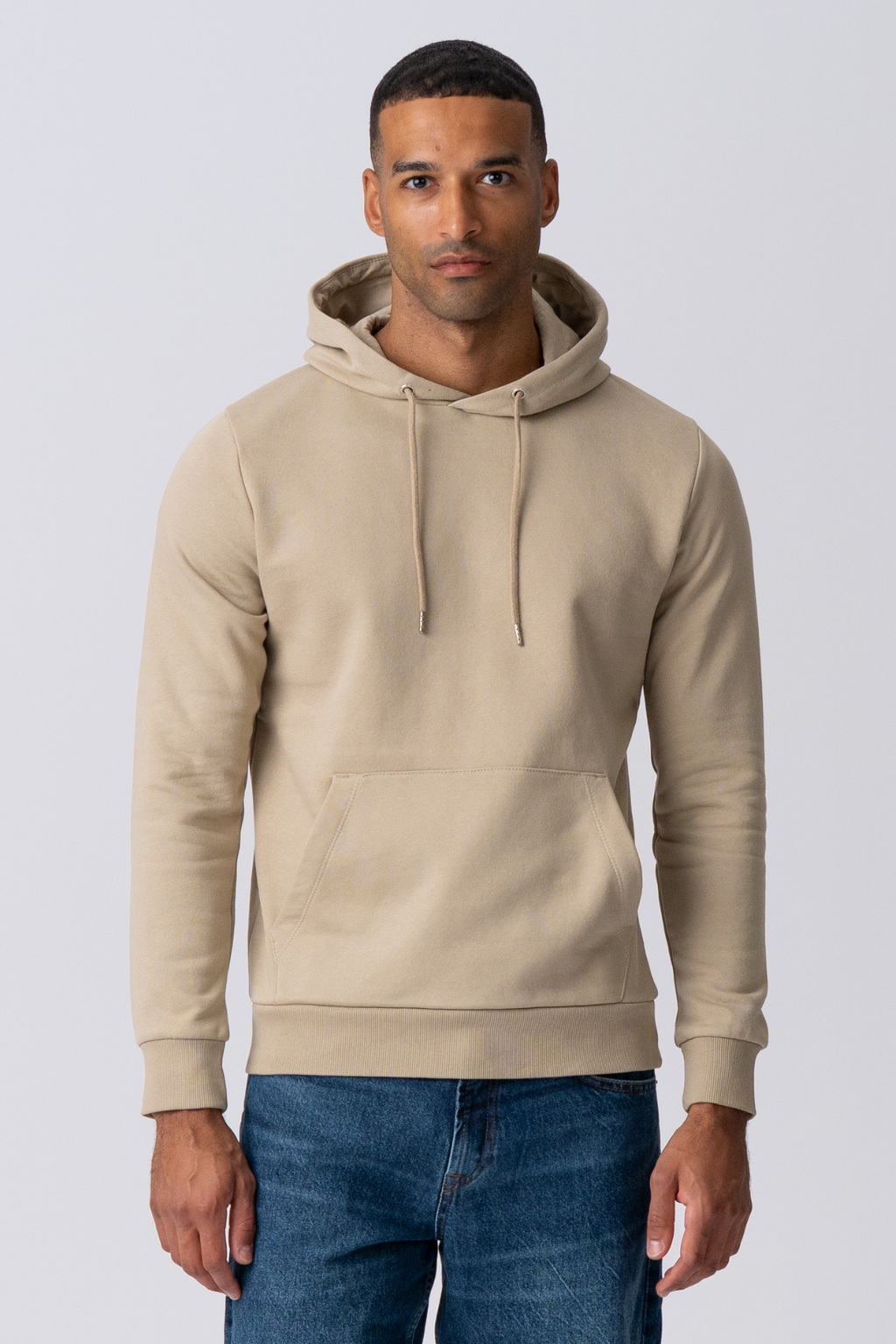 Basic Hoodie prakaitas - tamsus smėlio spalvos