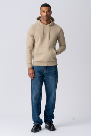 Basic Hoodie prakaitas - tamsus smėlio spalvos