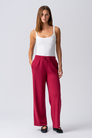 Leah Loose Pants - Burgundy