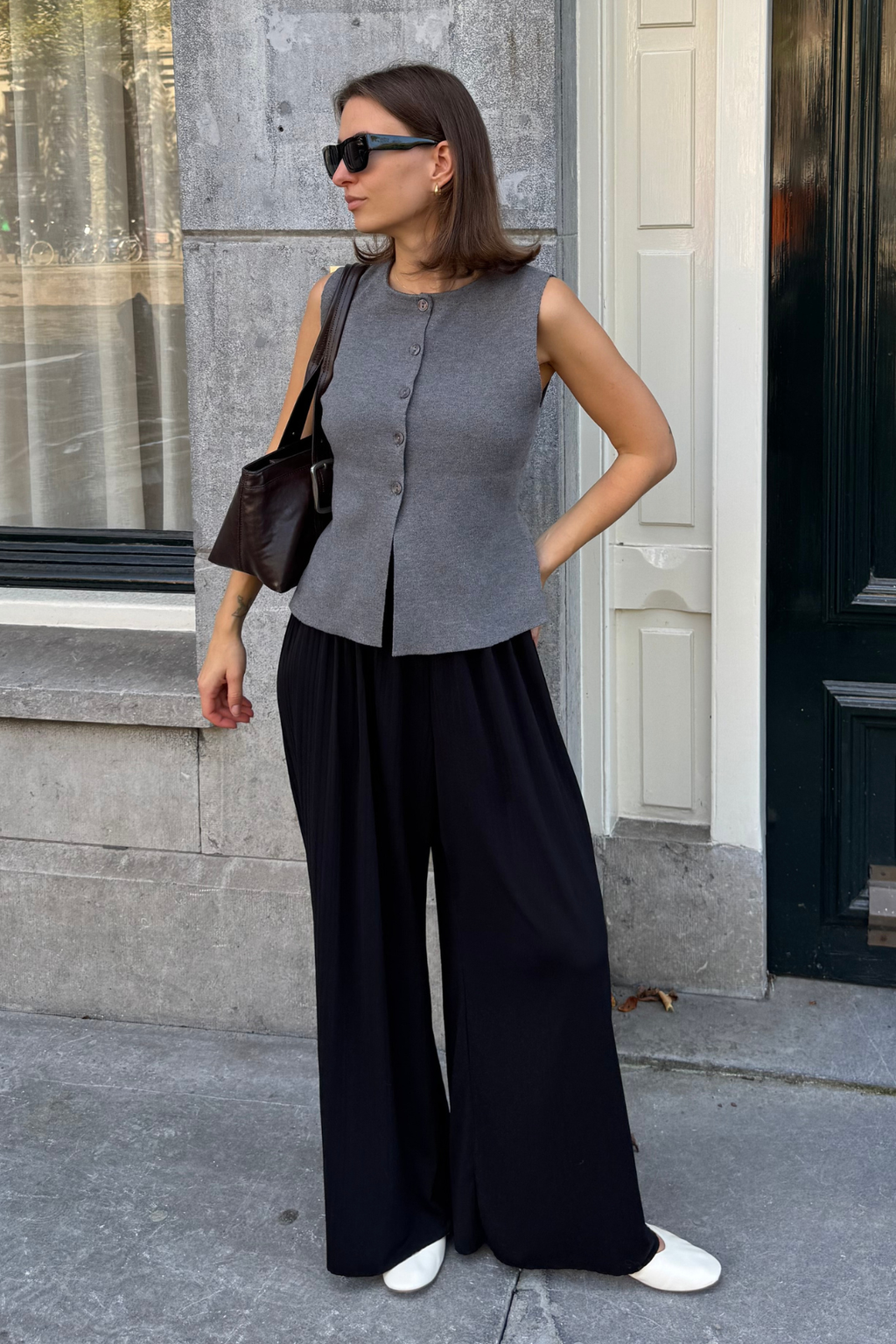 „Reynard Knit Vest“ - vidutinio pilkos spalvos melange