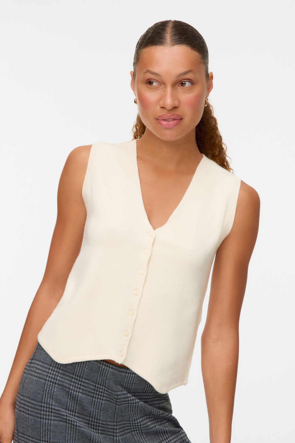 Gold V-Neck Vest - Birch