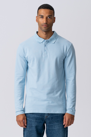 Muscle Ilgų rankovių polo marškinėliai - šviesiai mėlyni