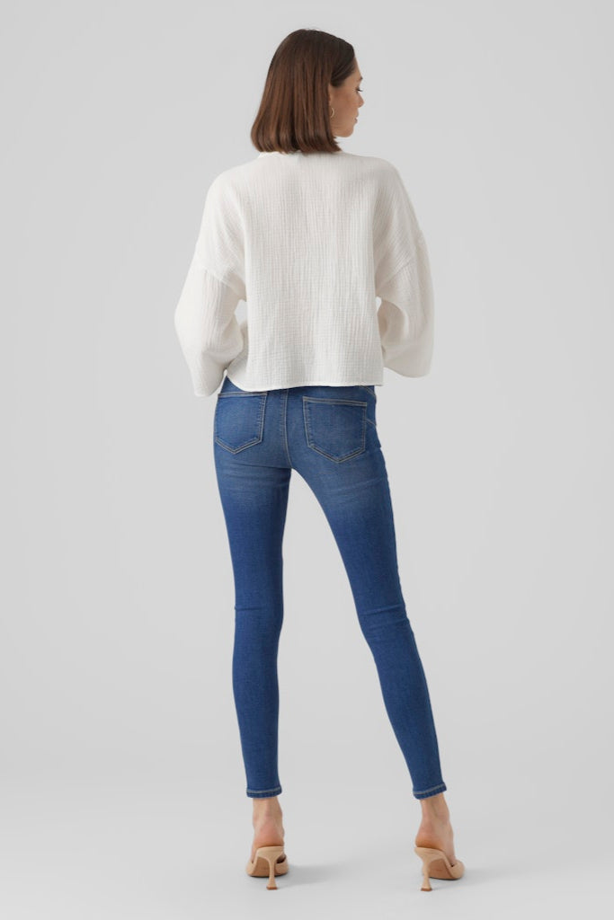 Natali pasėlių marškinėliai - sniego balta