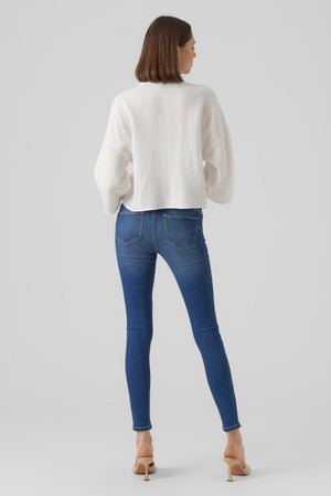 Natali pasėlių marškinėliai - sniego balta