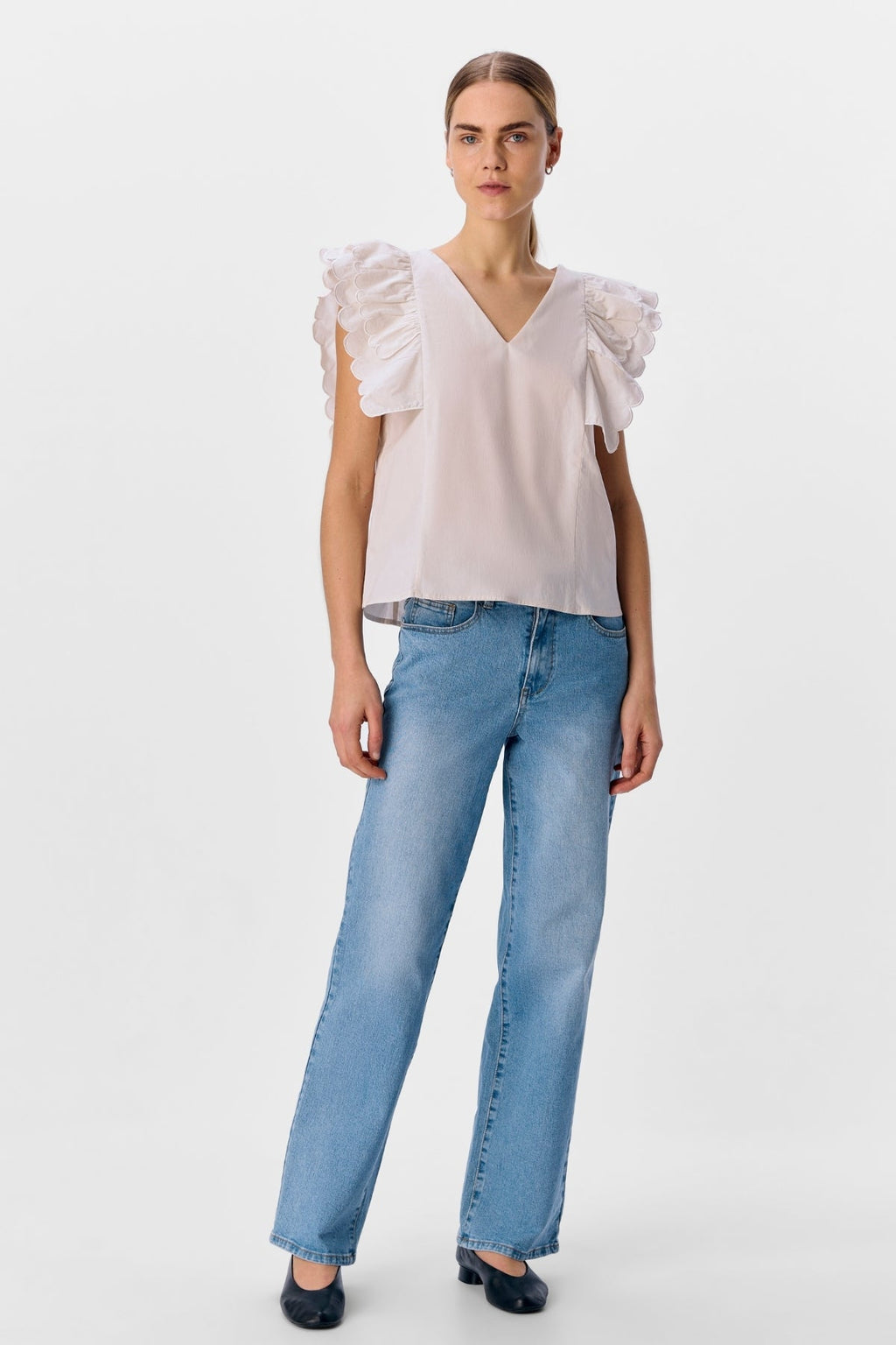 Hope Papaya Nour S/S Top - White Sand