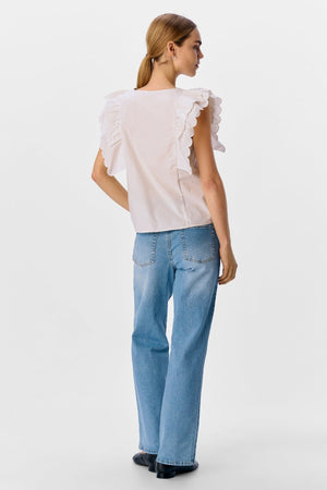 Hope Papaya Nour S/S Top - White Sand