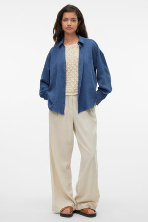 „Melaney Queeny“ marškinėliai – tamsus džinsinis melanžas