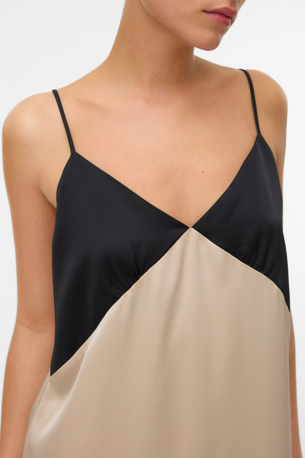 Joy Singlet Ankle Dress - Black Cement Contrast