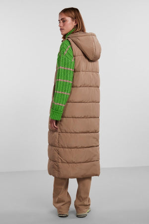 Elinora Lang Puffet Vest - Silver Mink