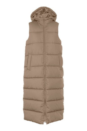 Elinora Lang Puffet Vest - Silver Mink