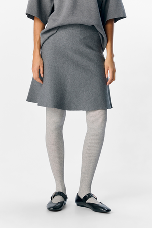 Reynard HW trumpas megztinis sijonas - vidutiniškai pilka melange