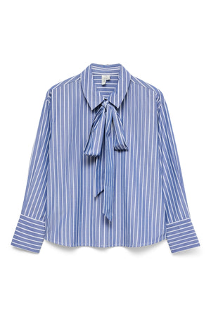 Islunn Bow Shirt - tamsiai džinsinio sniego baltumo