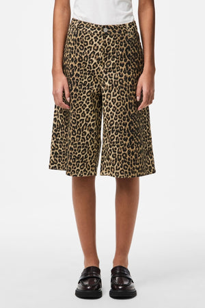 Salume Wide Denim Shorts - White Pepper Leo